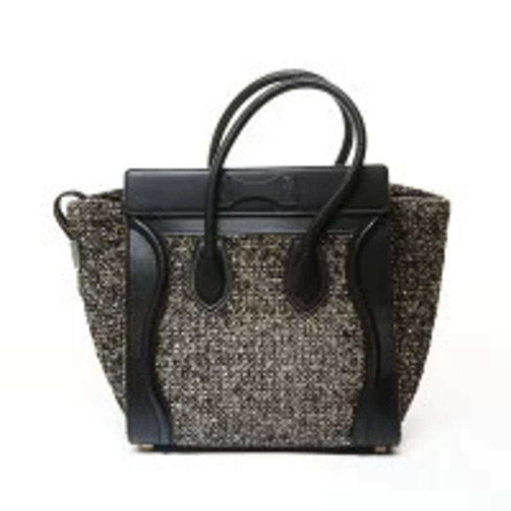 Celine Luggage Tote Shopper Tweed Handbag Multicolor